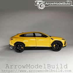 Picture of ArrowModelBuild Lamborghini Urus Custom Color (Yellow and Black) Black-Wheeled Version Built & Painted 1/24 Model Kit