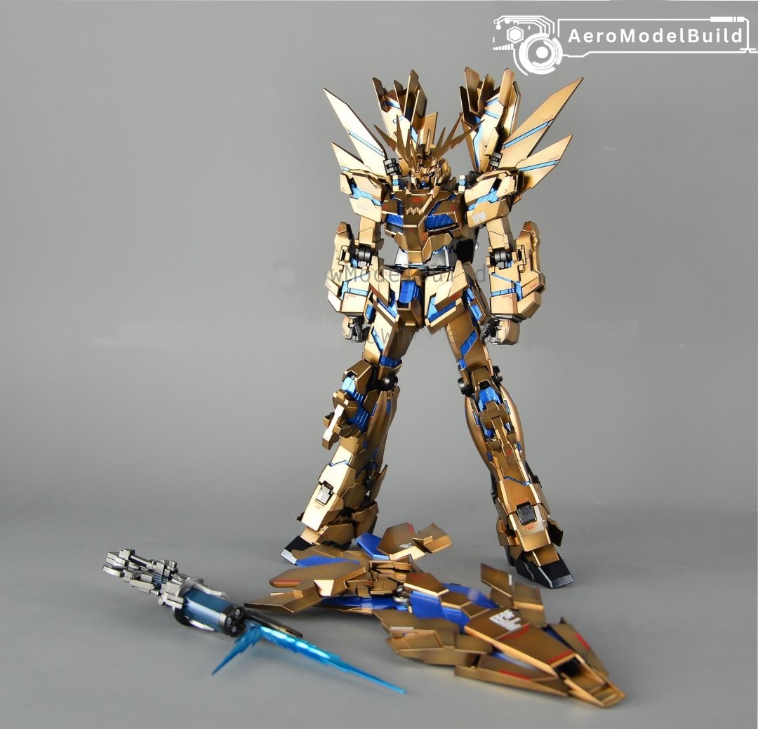 Picture of AeroModelBuild Banshee Gundam (Custom Gold)  Built & Painted MG 1/100 Model Kit
