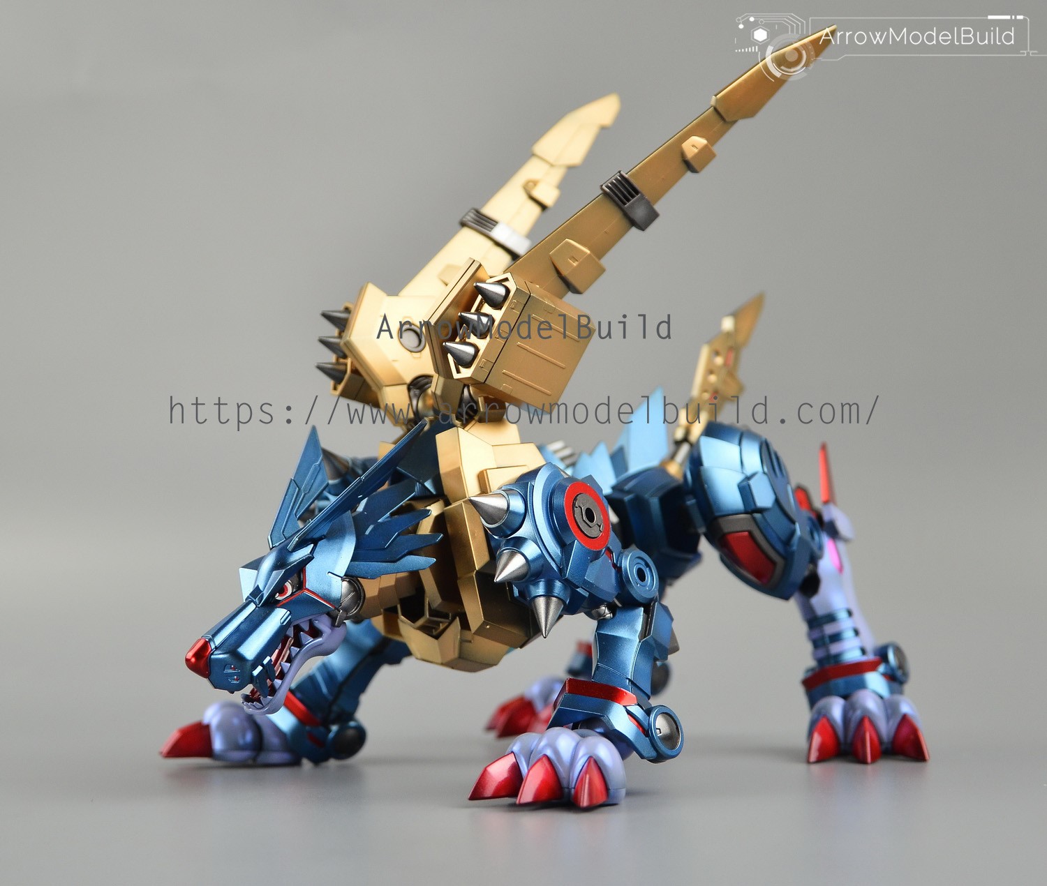 Picture of ArrowModelBuild Metal Garurumon (Amplified) Advanced Process Metal Coloring Built & Painted Model Kit