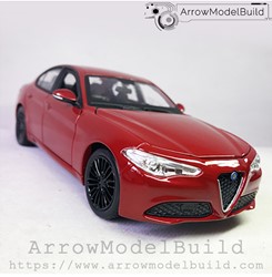 Picture of ArrowModelBuild Alfa Romeo Giulia (Racing Red) Red and Black Wheels Edition Built & Painted 1/24 Model Kit