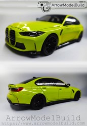 Picture of ArrowModelBuild BMW M3 G80 (Sao Paulo Yellow) Black and Blue Interior with Black Wheels Built & Painted 1/18 Model Kit